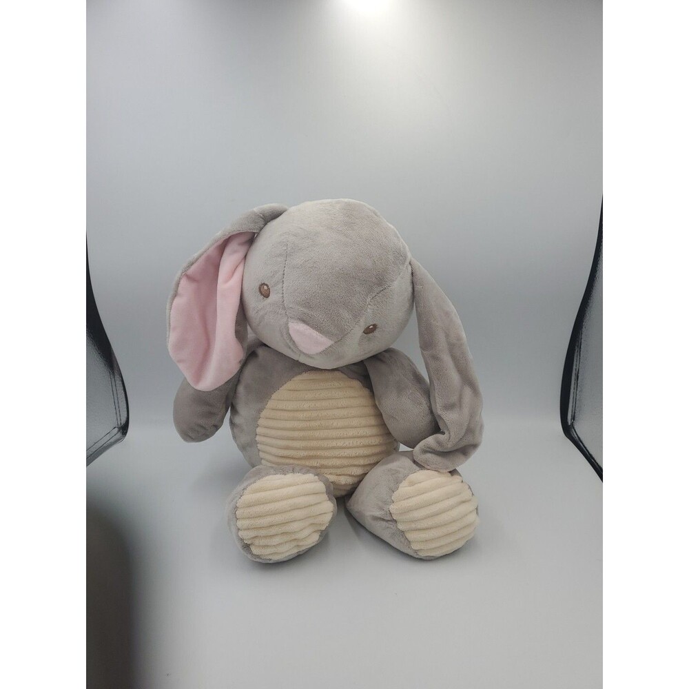 EASTER BUNNY KELLYTOY 18" TEXTURED RABBIT PLUSH RATTLE Stuffed Animal SEWN EYES